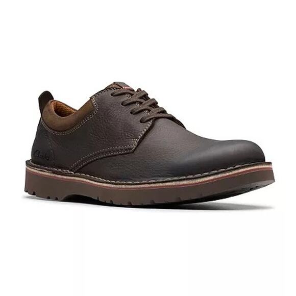 NWT Clarks Collection Men's Eastridge Low Dark Brown Leather Oxford Shoe 13M